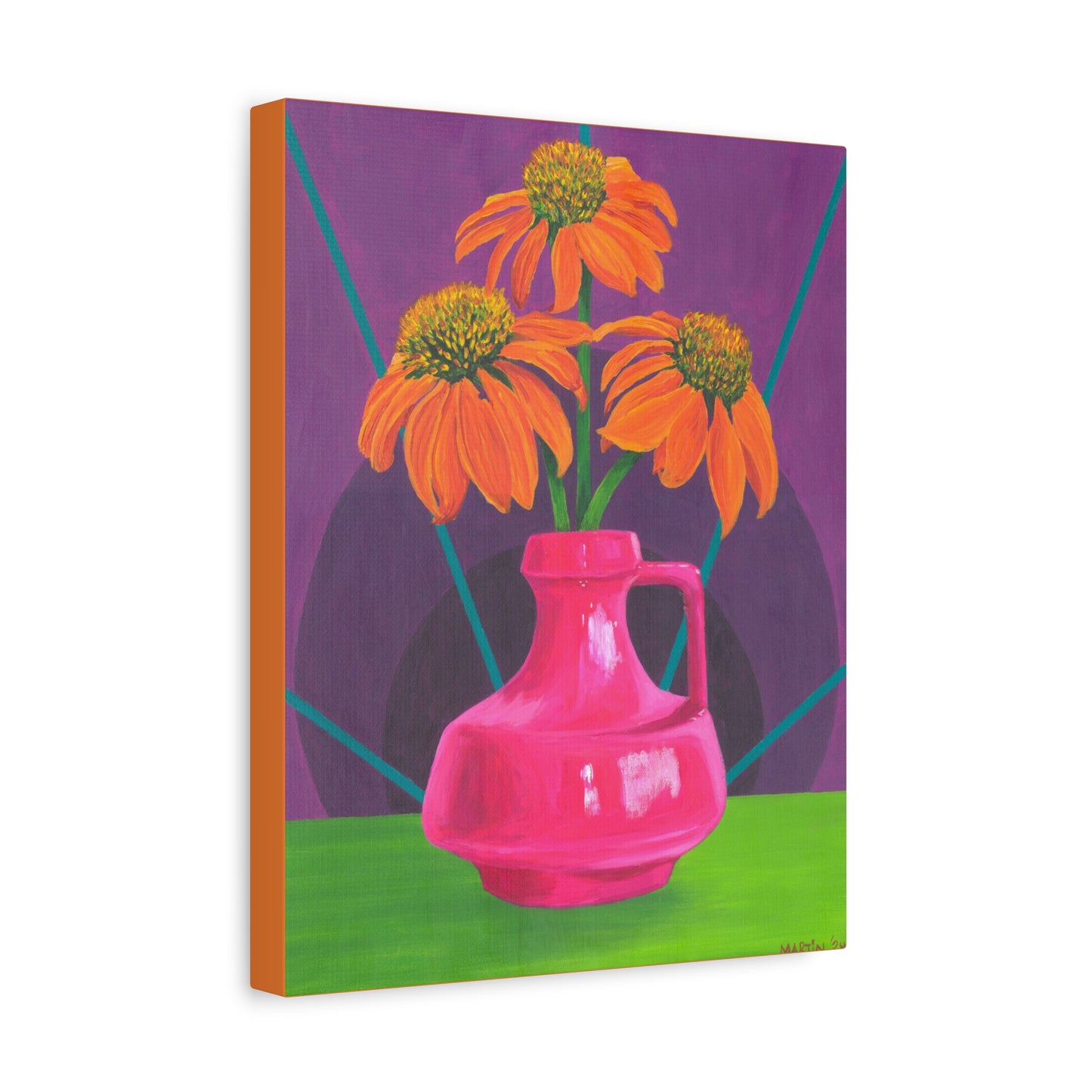Orange Coneflowers Canvas Gallery Wrap