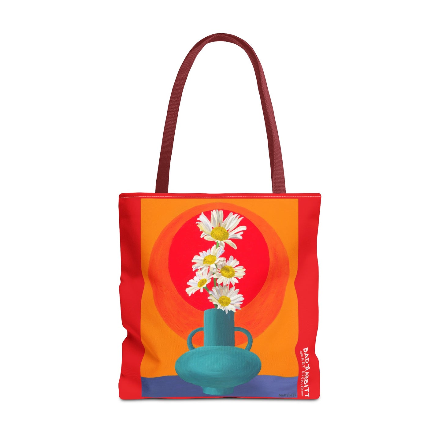 Wild Daisies in Teal Vase Tote Bag (AOP)