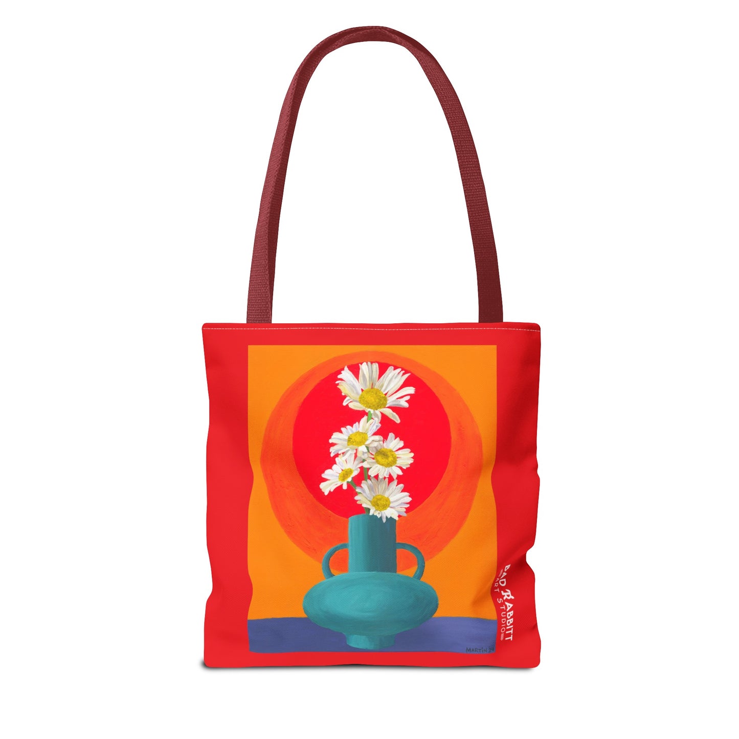 Wild Daisies in Teal Vase Tote Bag (AOP)