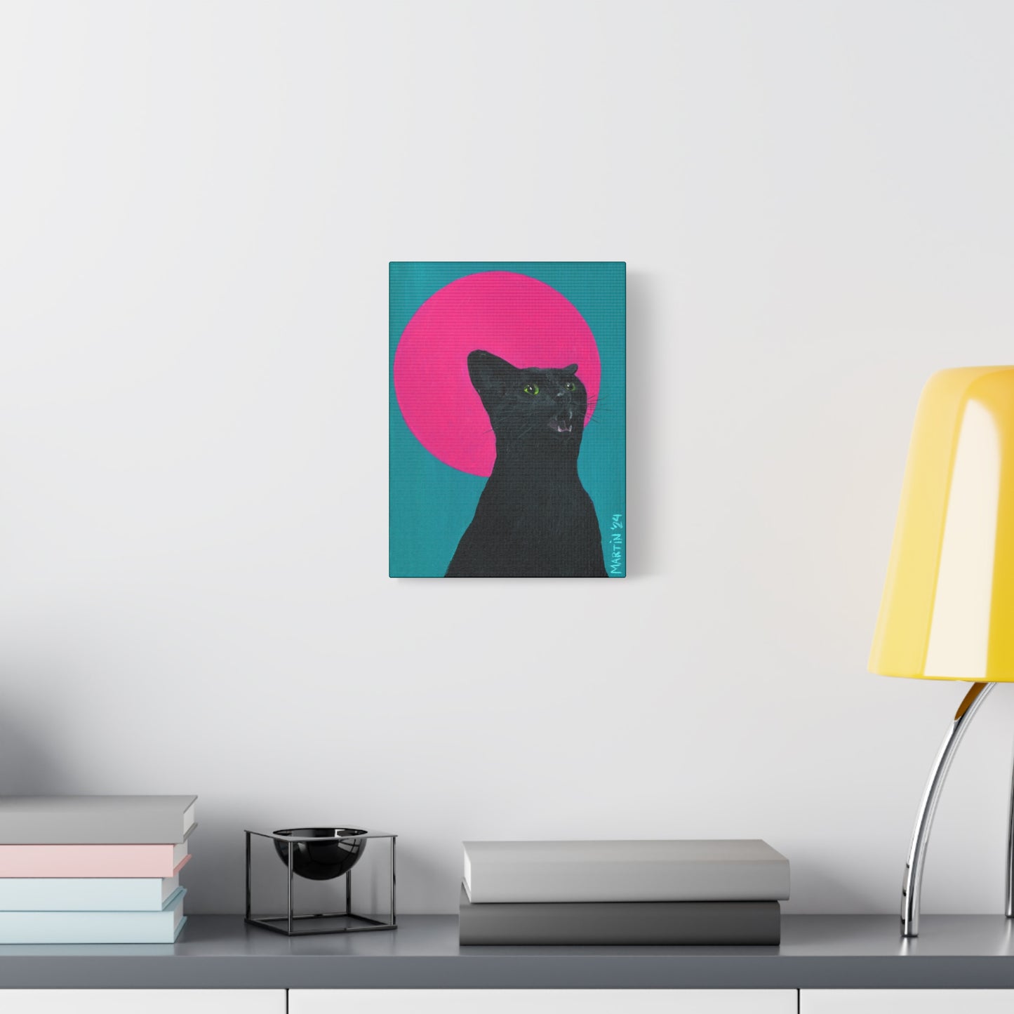 Black Cat Screm Canvas Gallery Wrap