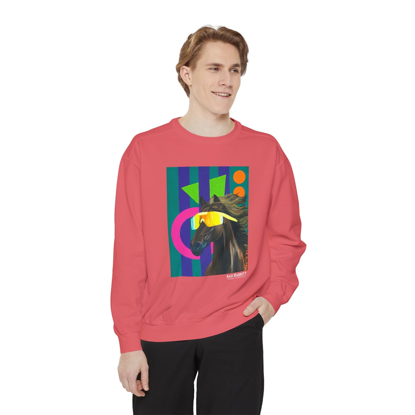Dude Bro Horse Unisex Garment-Dyed Sweatshirt