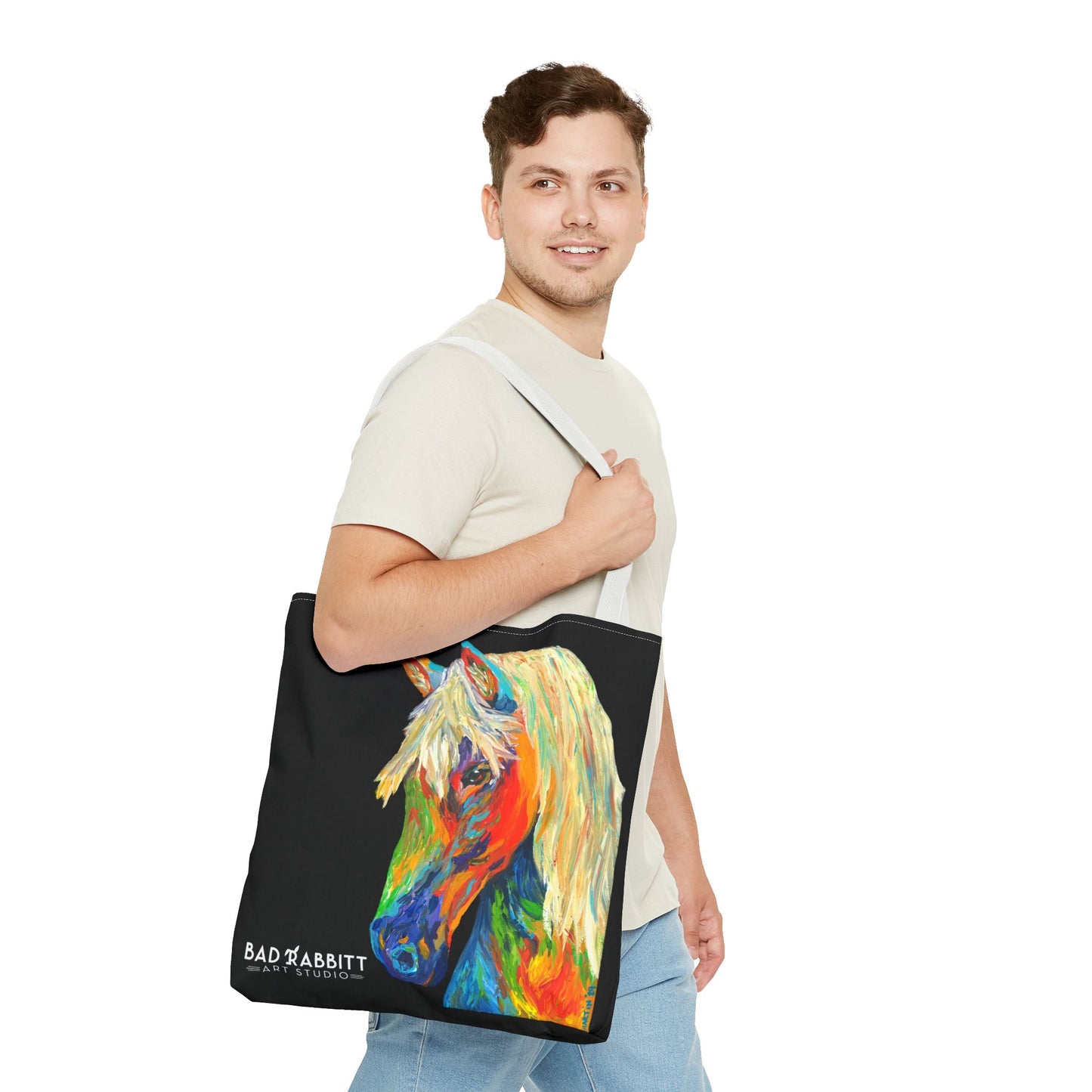 Rainbow Horse Tote Bag (AOP)