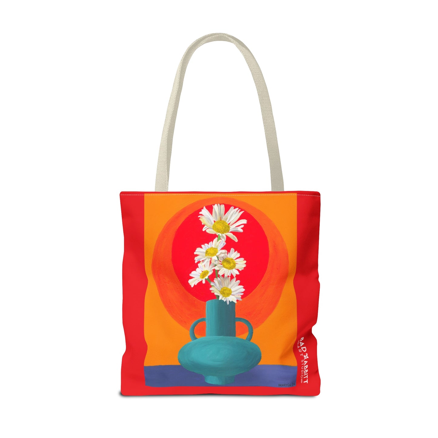 Wild Daisies in Teal Vase Tote Bag (AOP)