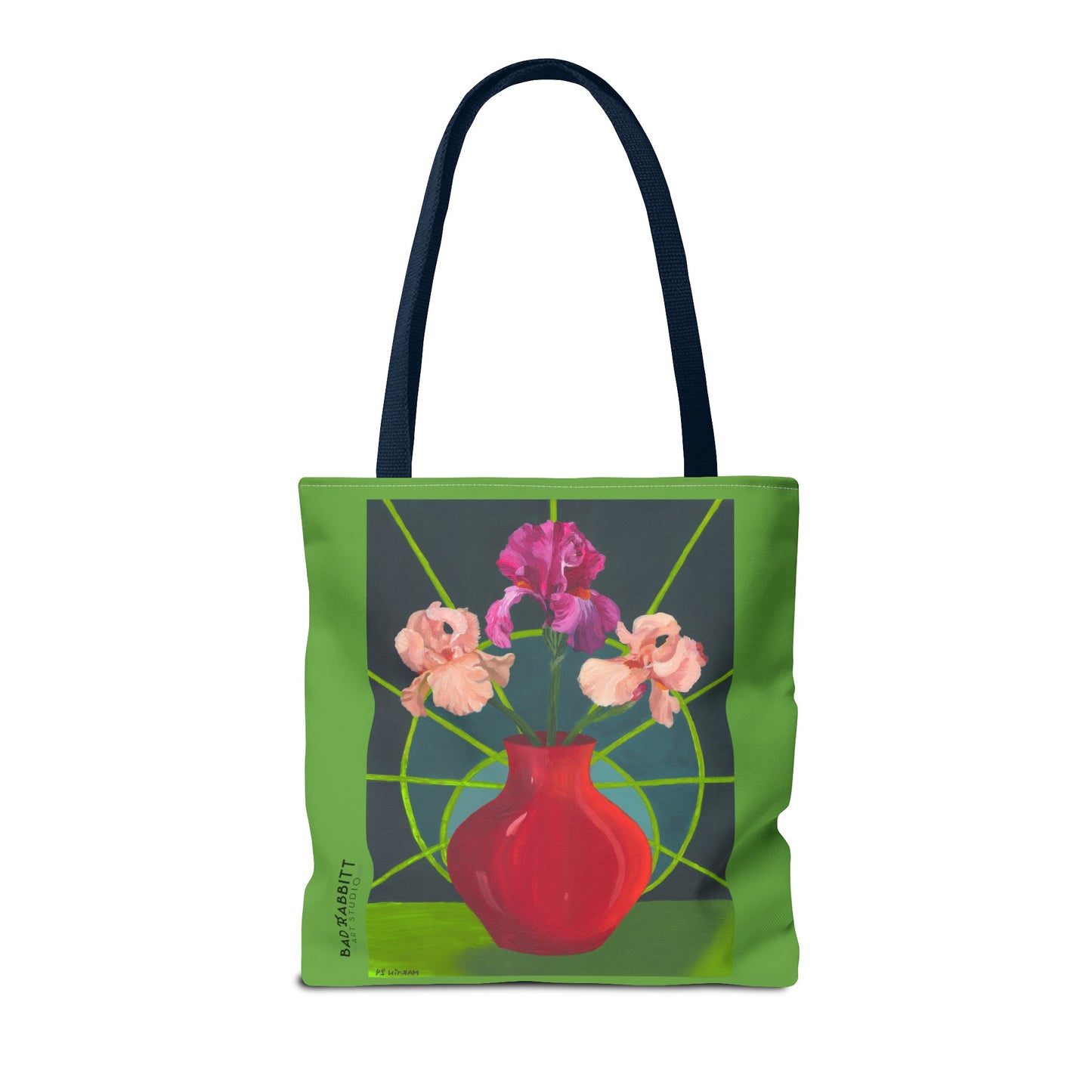 Three Pink Irises Tote Bag (AOP)