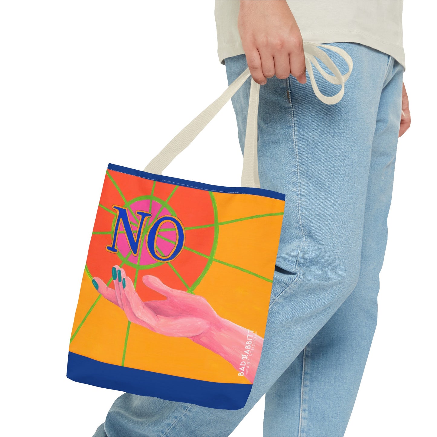 "No" Hand Tote Bag (AOP)