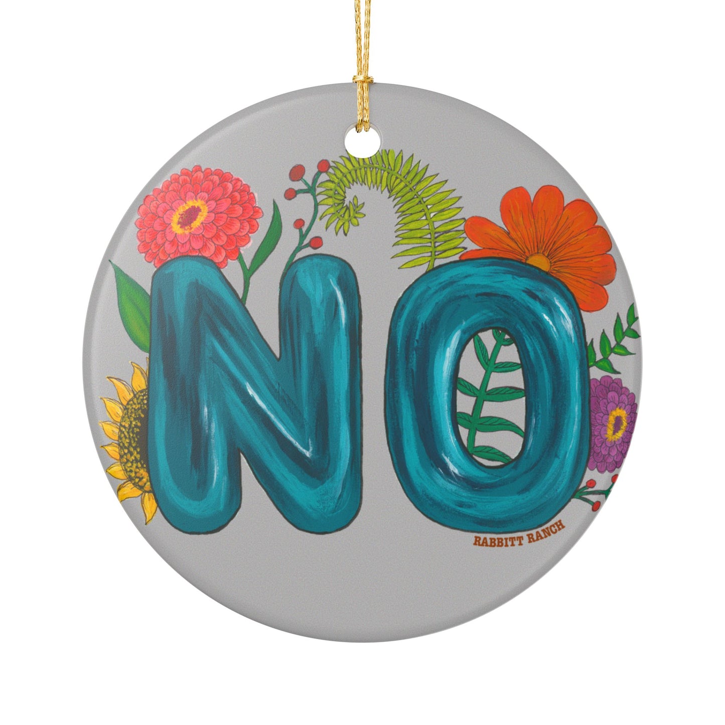 "NO" Ceramic Decoration Ornament, (1pc)