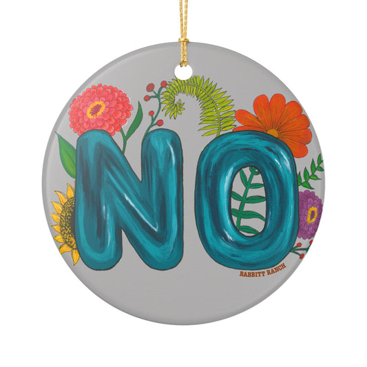 "NO" Ceramic Decoration Ornament, (1pc)