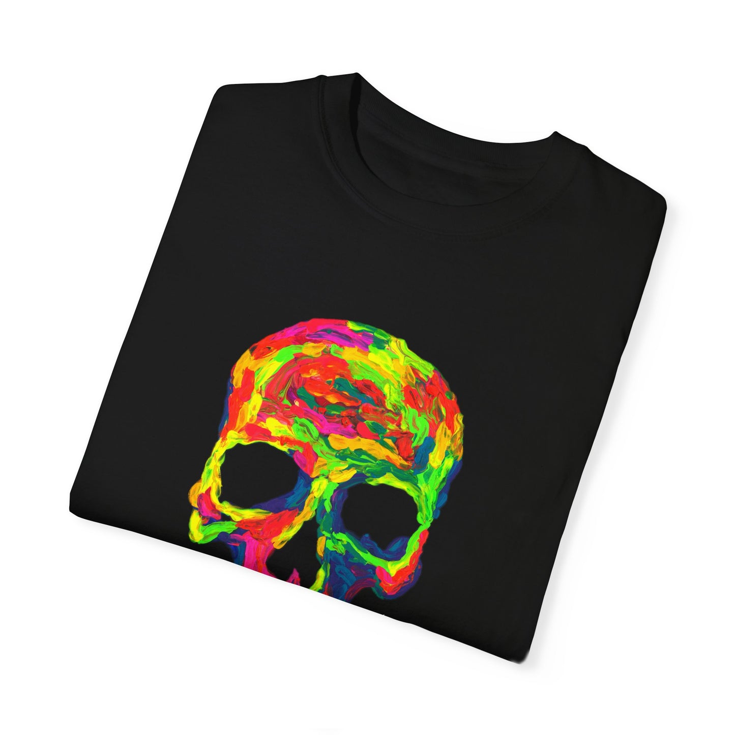 Rainbow Globby Skull Unisex Garment-Dyed T-shirt