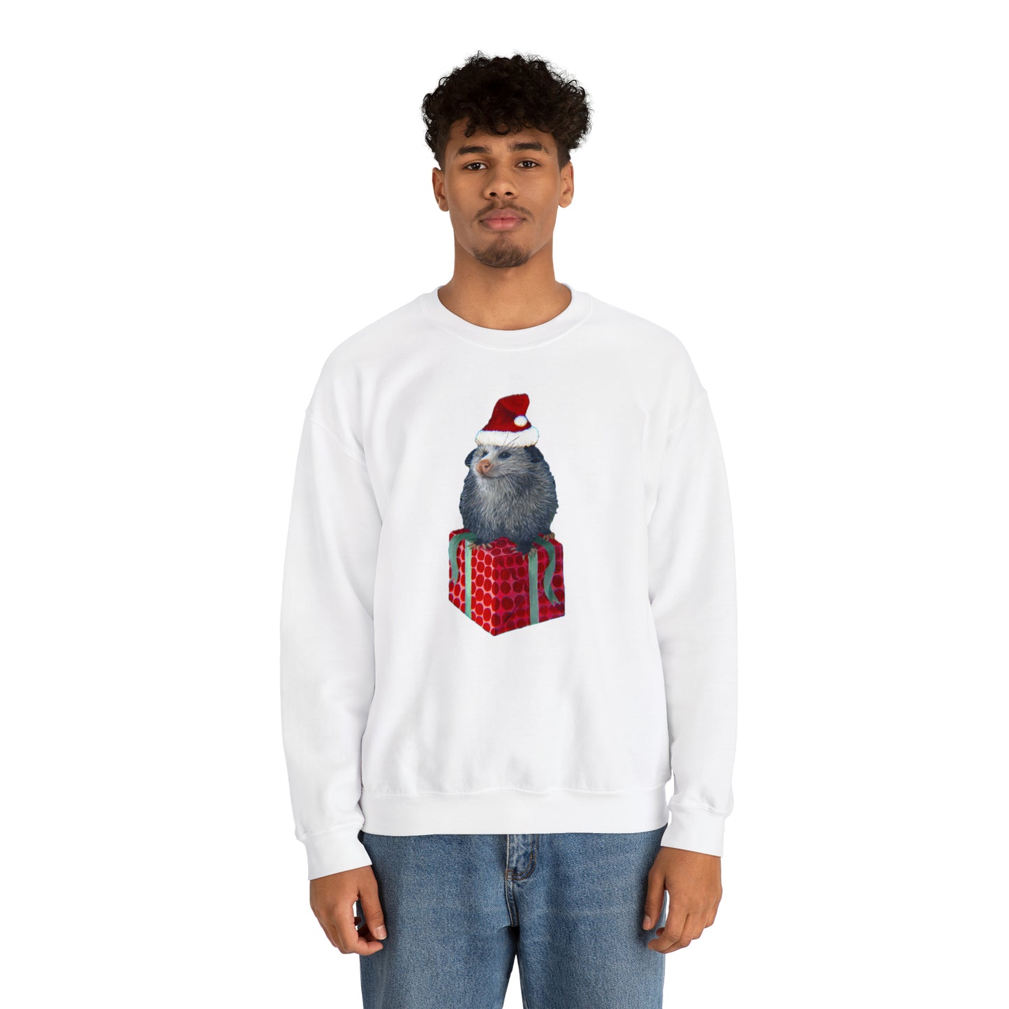 Christmas Opossum Unisex Heavy Blend™ Crewneck Sweatshirt
