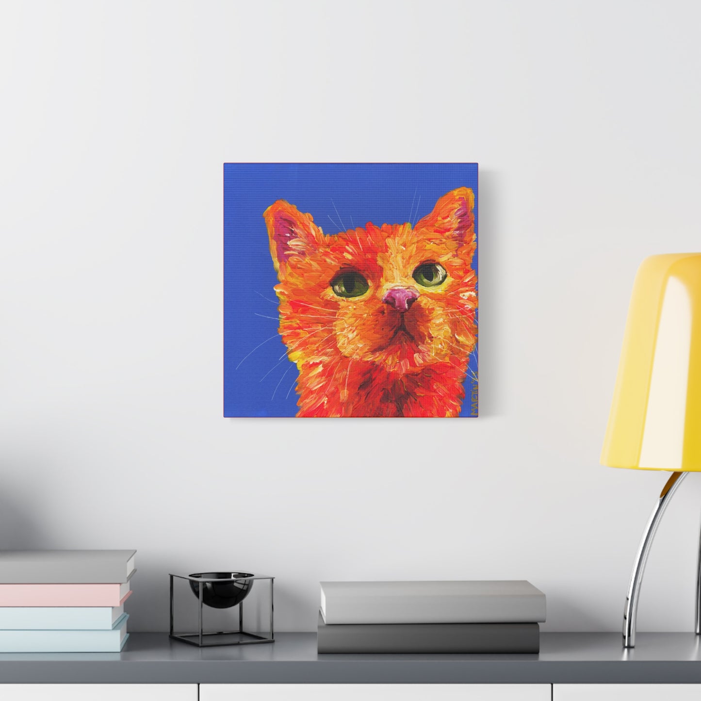 Funky Orange Cat Matte Canvas, Stretched, 1.25"