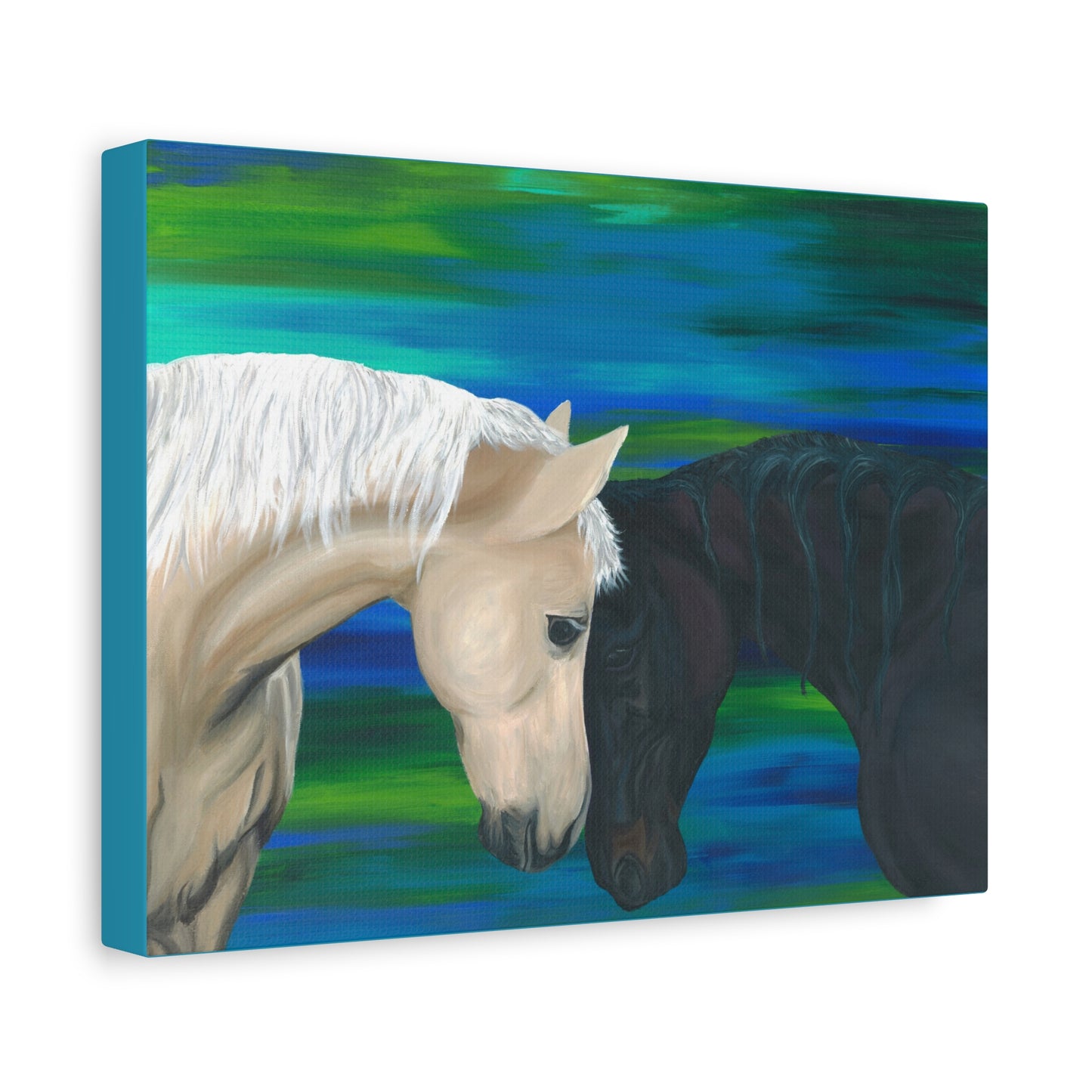 Black and White Horses Canvas Gallery Wrap