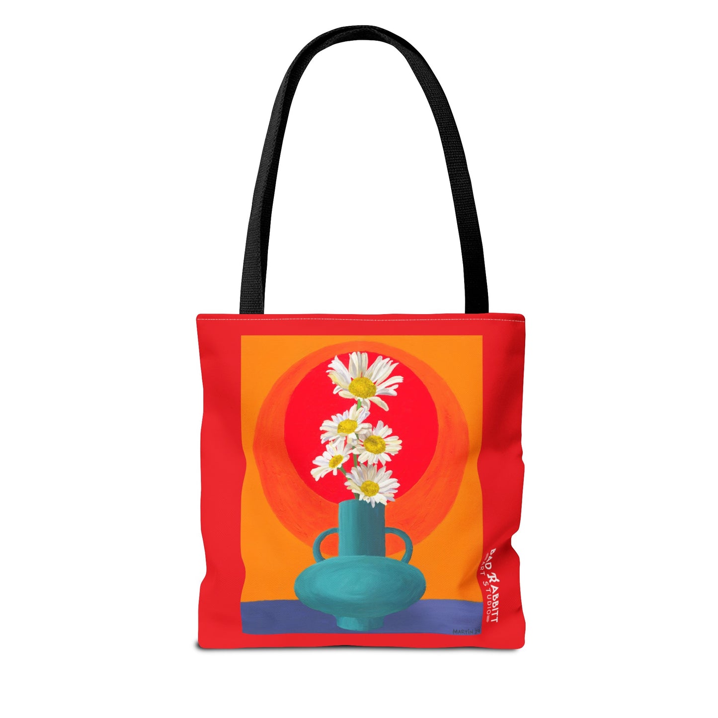Wild Daisies in Teal Vase Tote Bag (AOP)