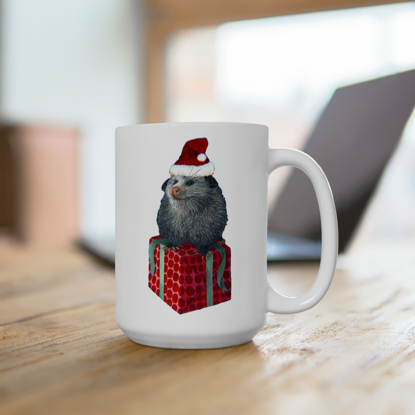 Christmas Opossum Ceramic Mug 15oz