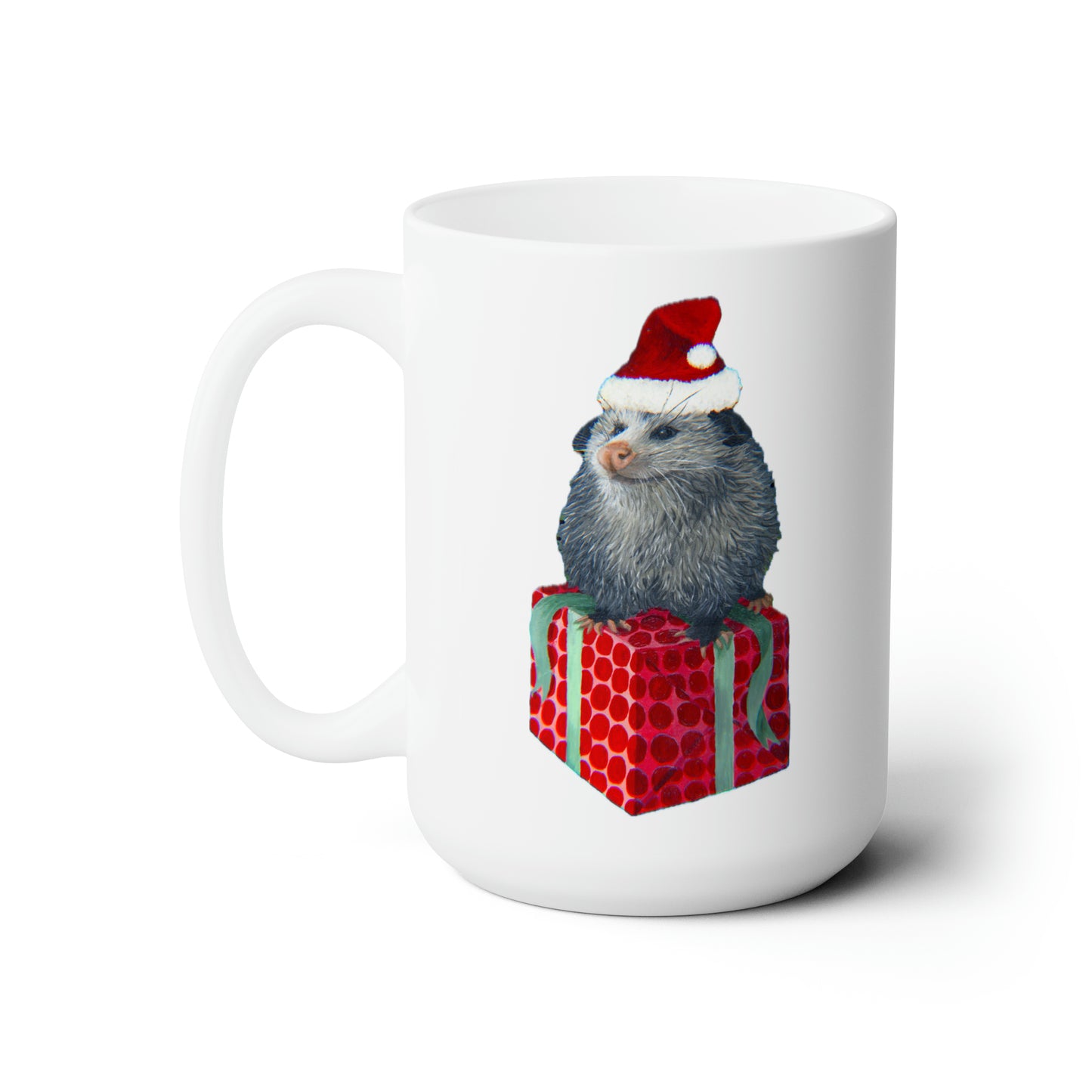 Christmas Opossum Ceramic Mug 15oz