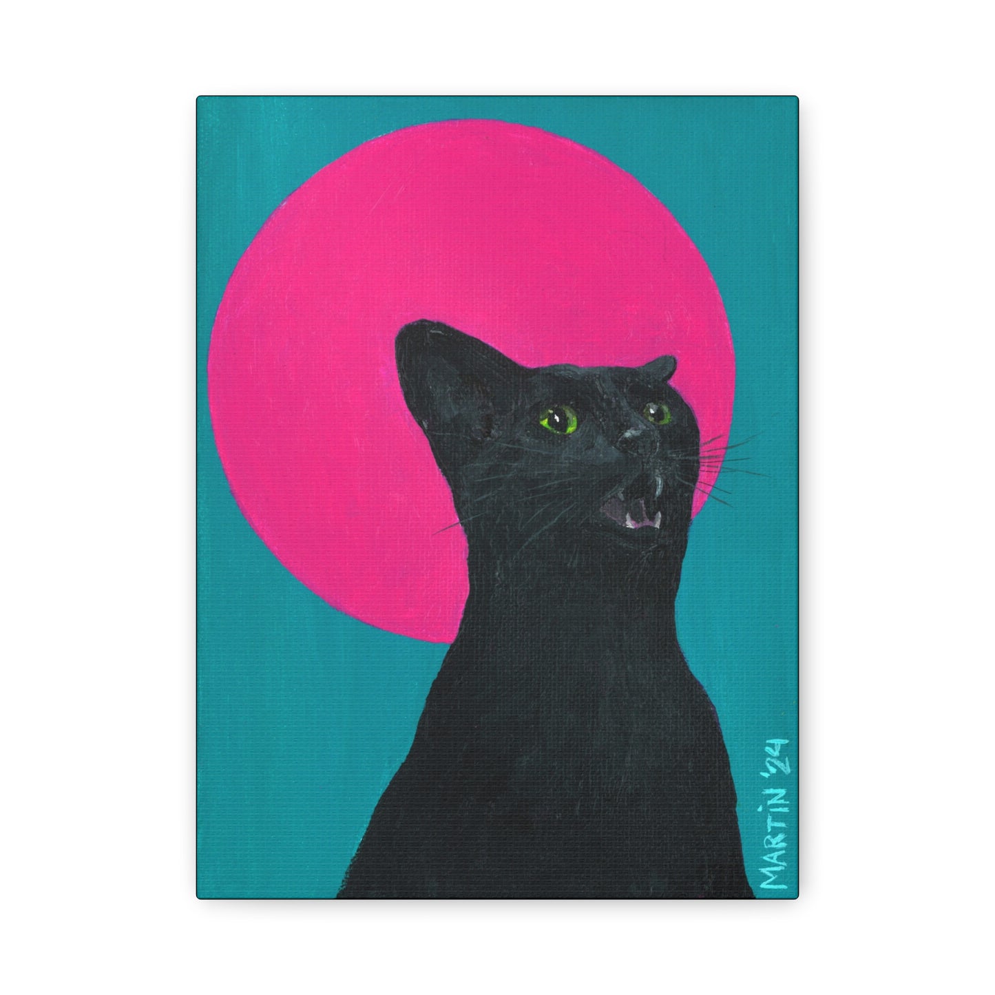Black Cat Screm Canvas Gallery Wrap