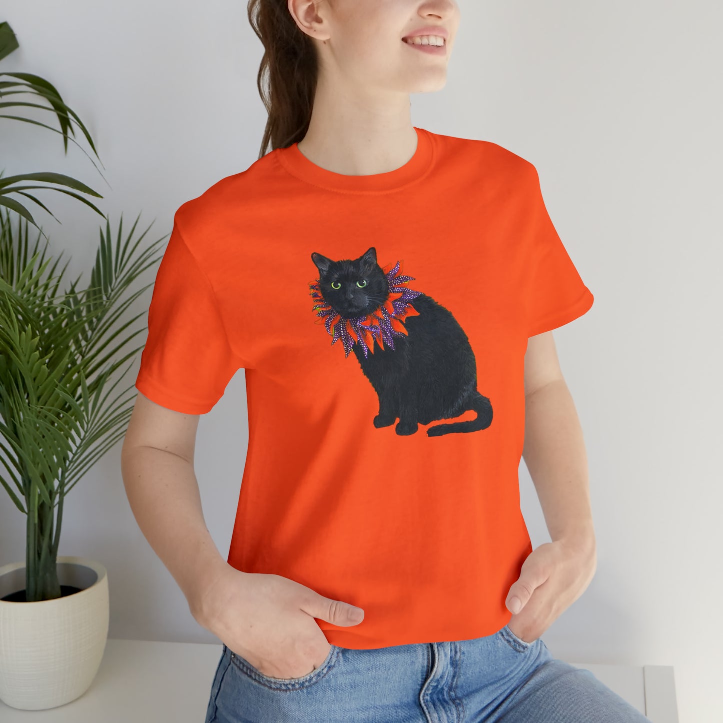 12 the Magical Halloween Cat Unisex Jersey Short Sleeve Tee