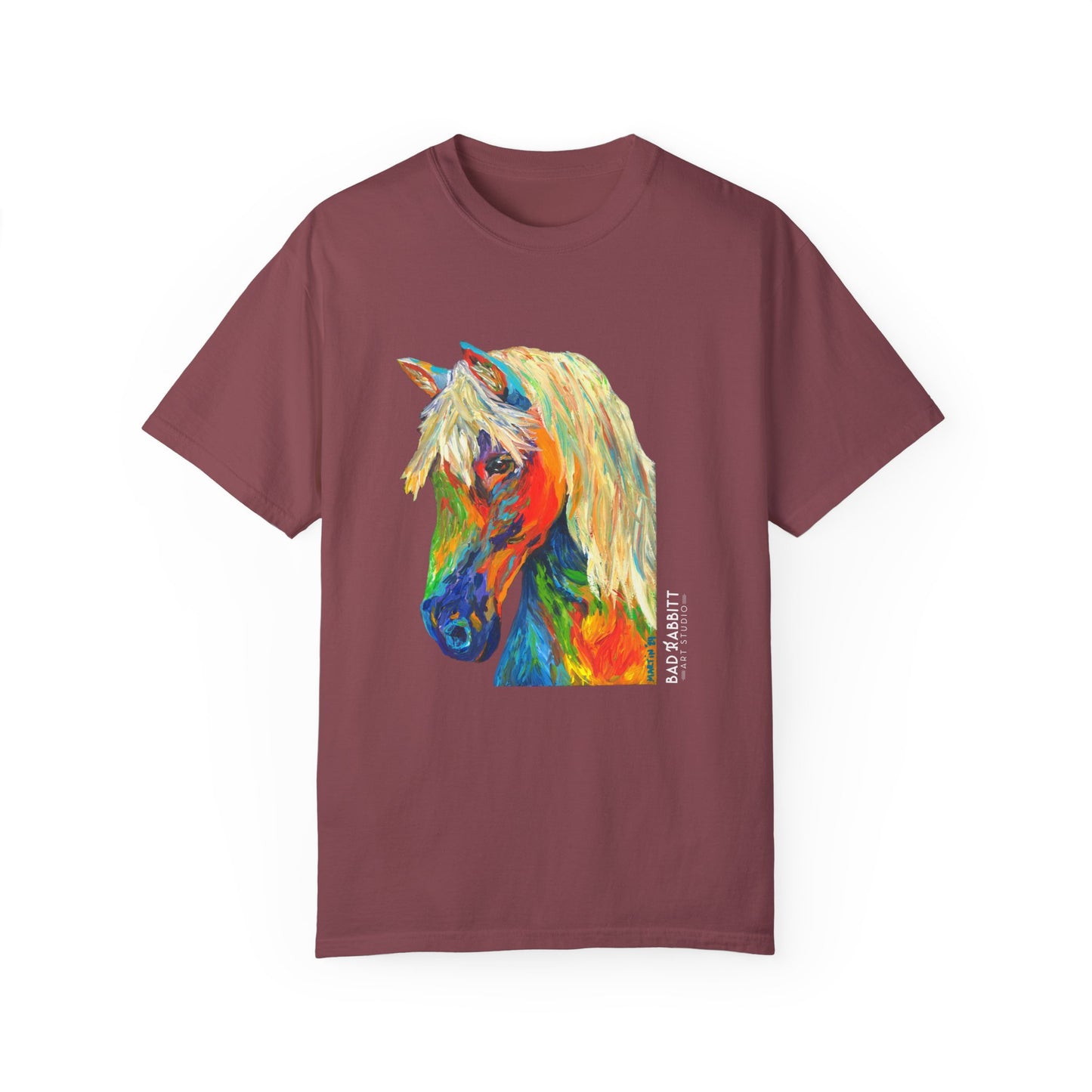 Rainbow Horse Unisex Garment-Dyed T-shirt