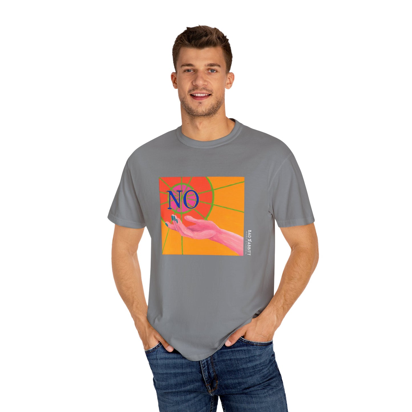 "NO" Hand Unisex Garment-Dyed T-shirt
