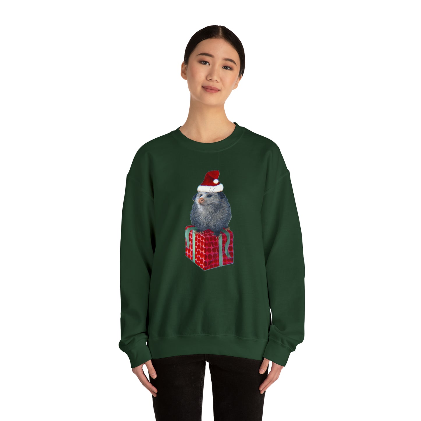 Christmas Opossum Unisex Heavy Blend™ Crewneck Sweatshirt