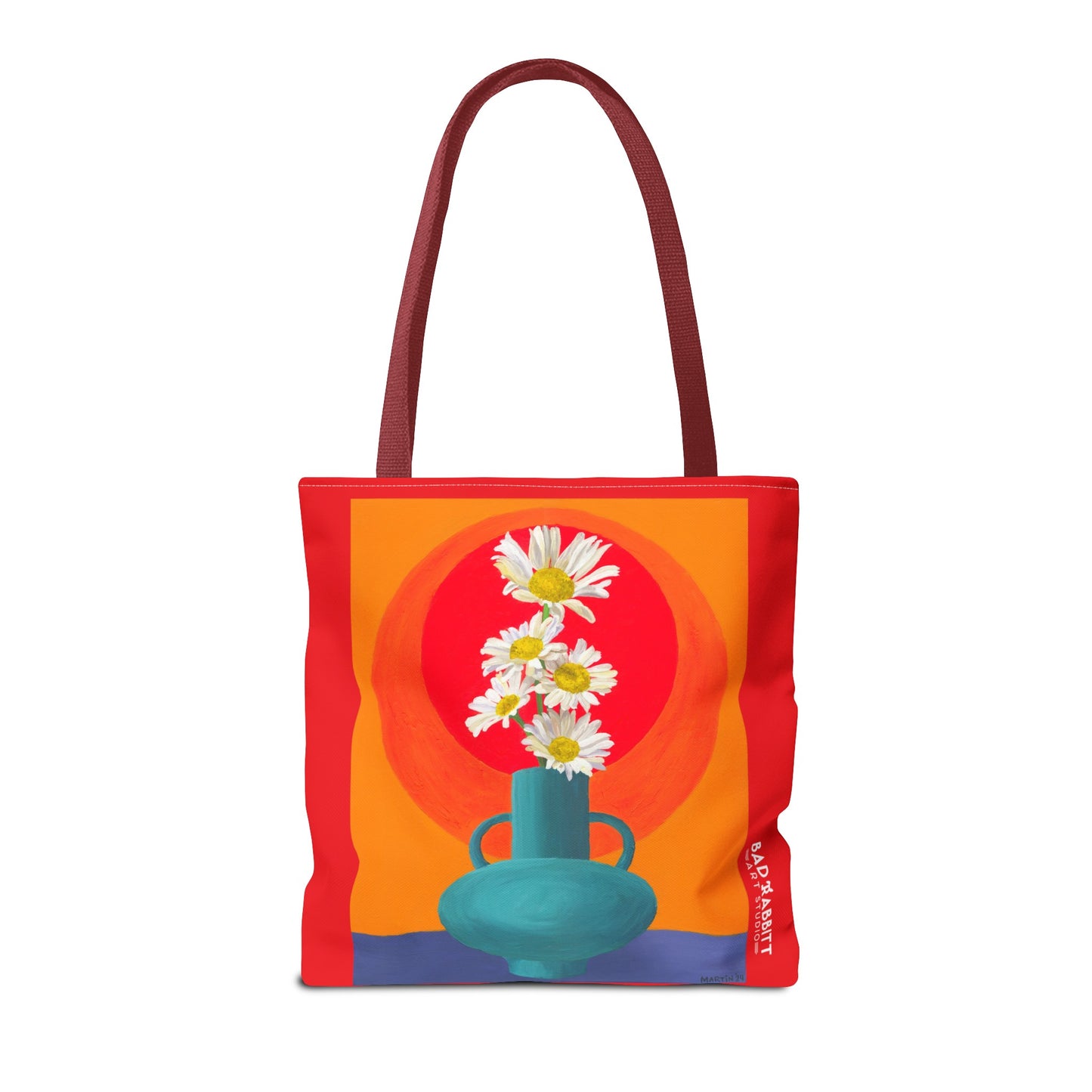 Wild Daisies in Teal Vase Tote Bag (AOP)