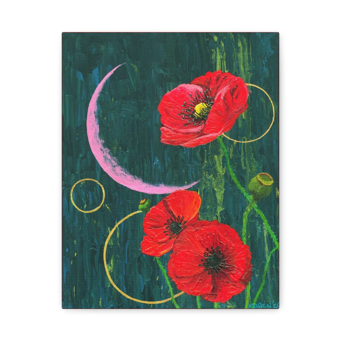 "Poppies" Matte Canvas, Stretched, 1.25"