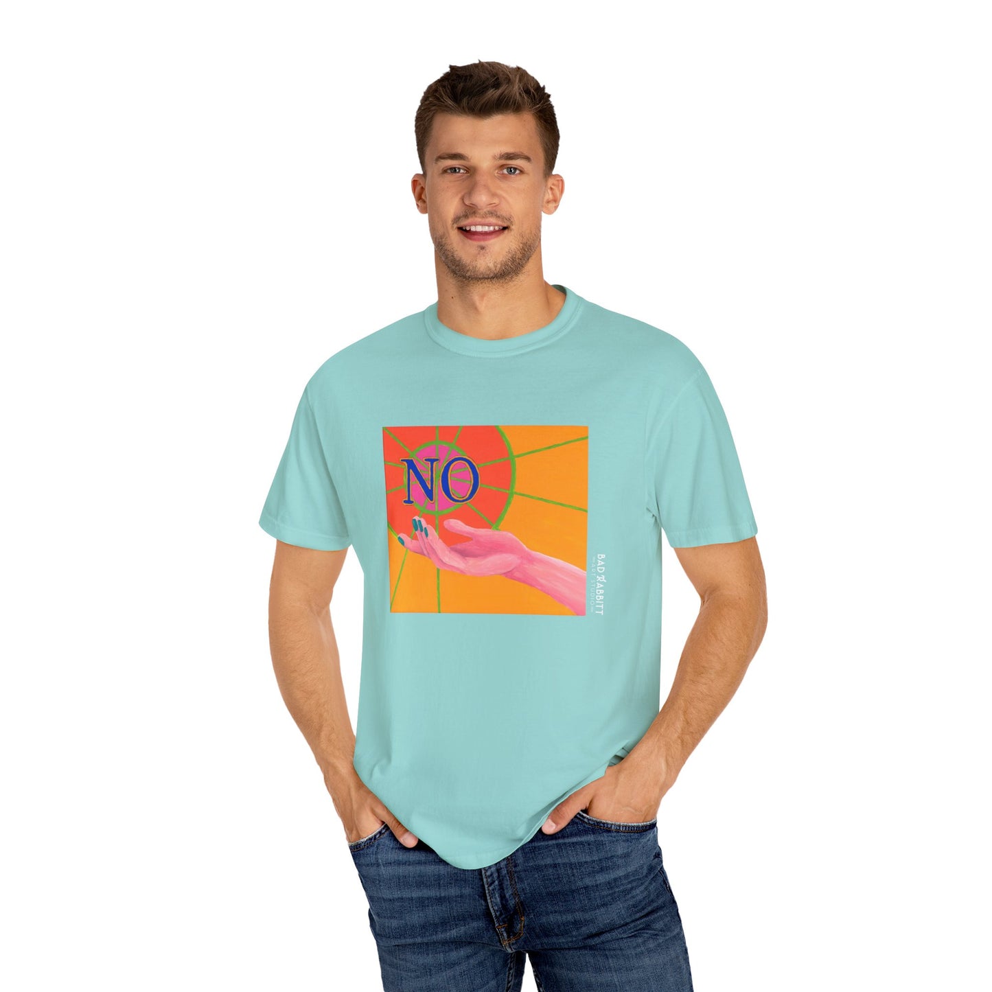 "NO" Hand Unisex Garment-Dyed T-shirt