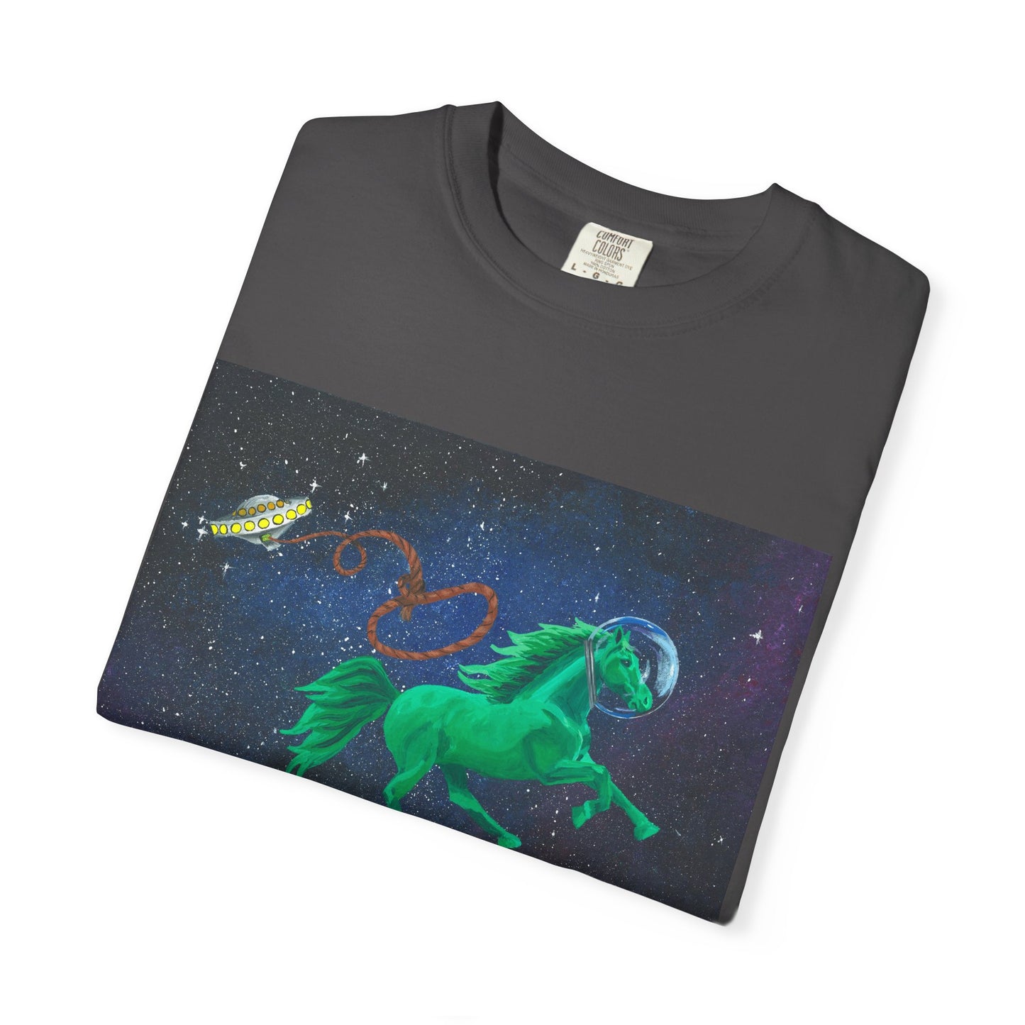 Space Horse Unisex Garment-Dyed T-shirt
