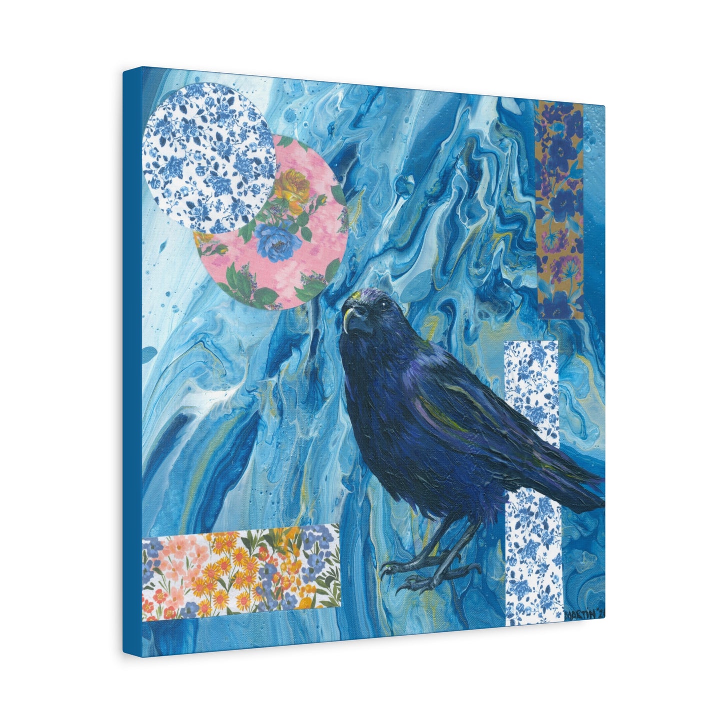 "Blue Crow" Matte Canvas, Stretched, 1.25"