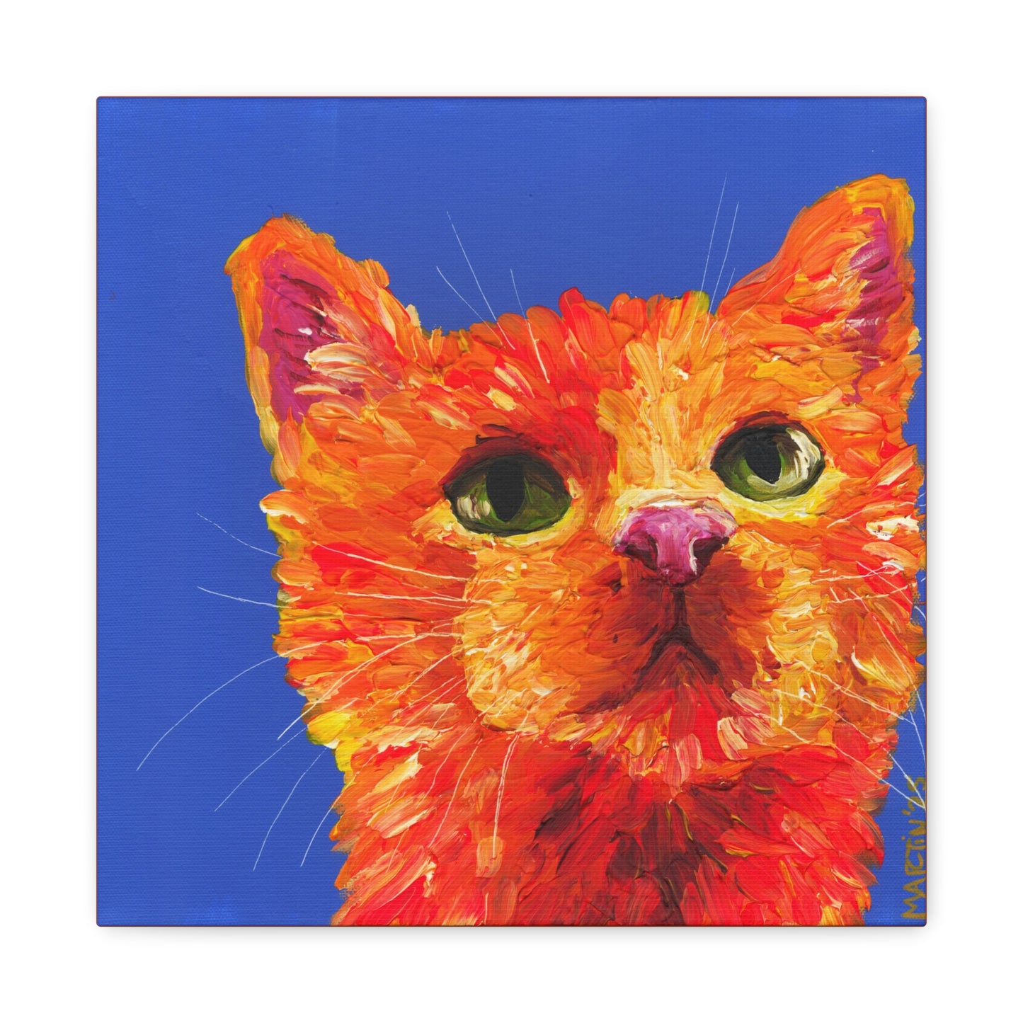 Funky Orange Cat Matte Canvas, Stretched, 1.25"