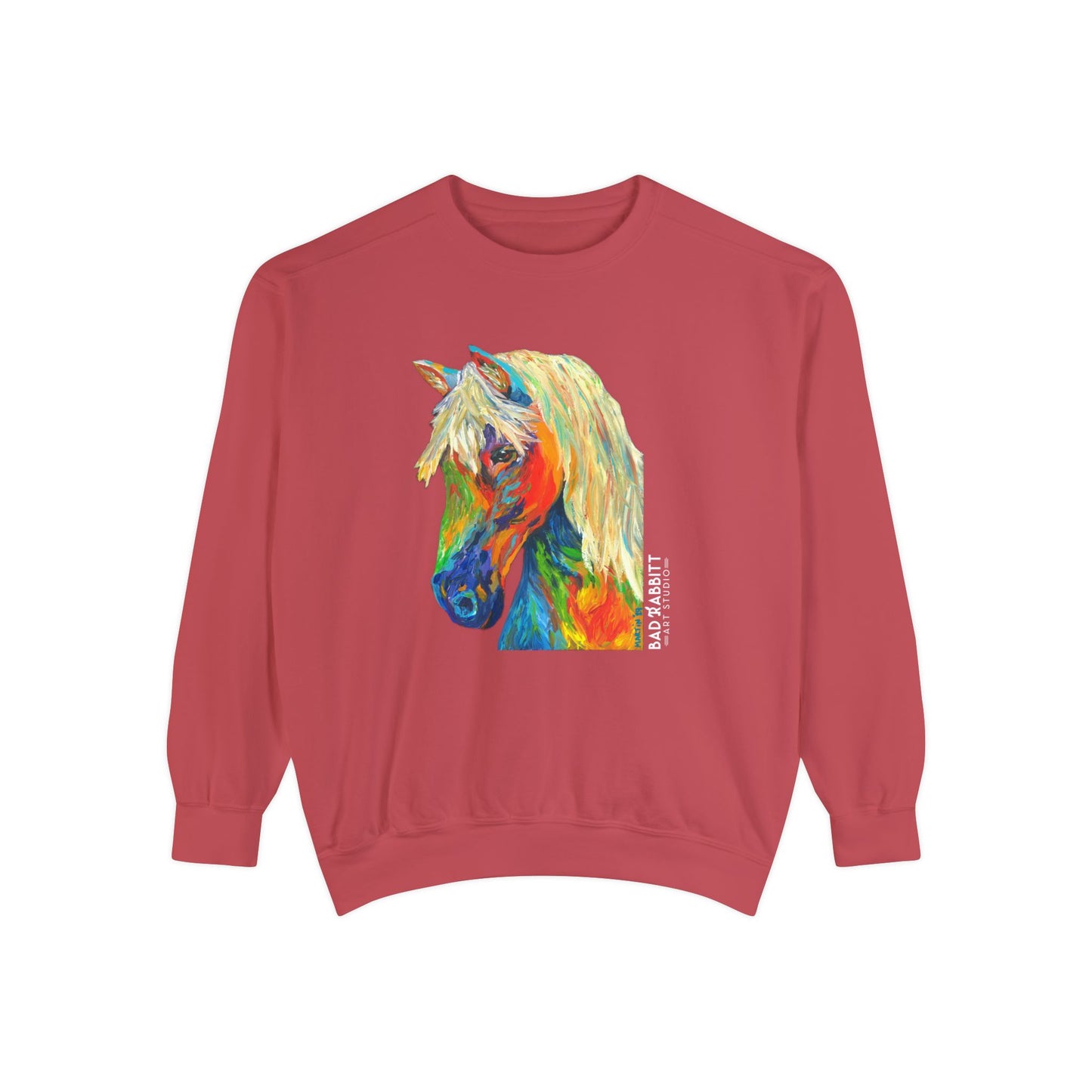 Rainbow Horse Unisex Garment-Dyed Sweatshirt