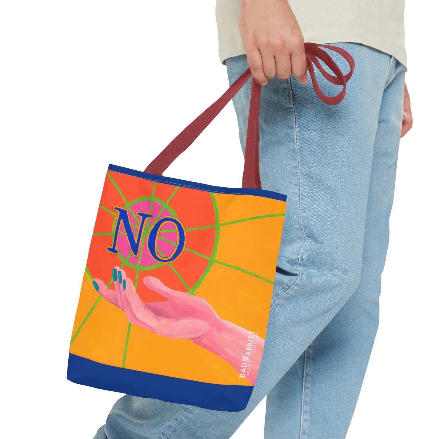 "No" Hand Tote Bag (AOP)