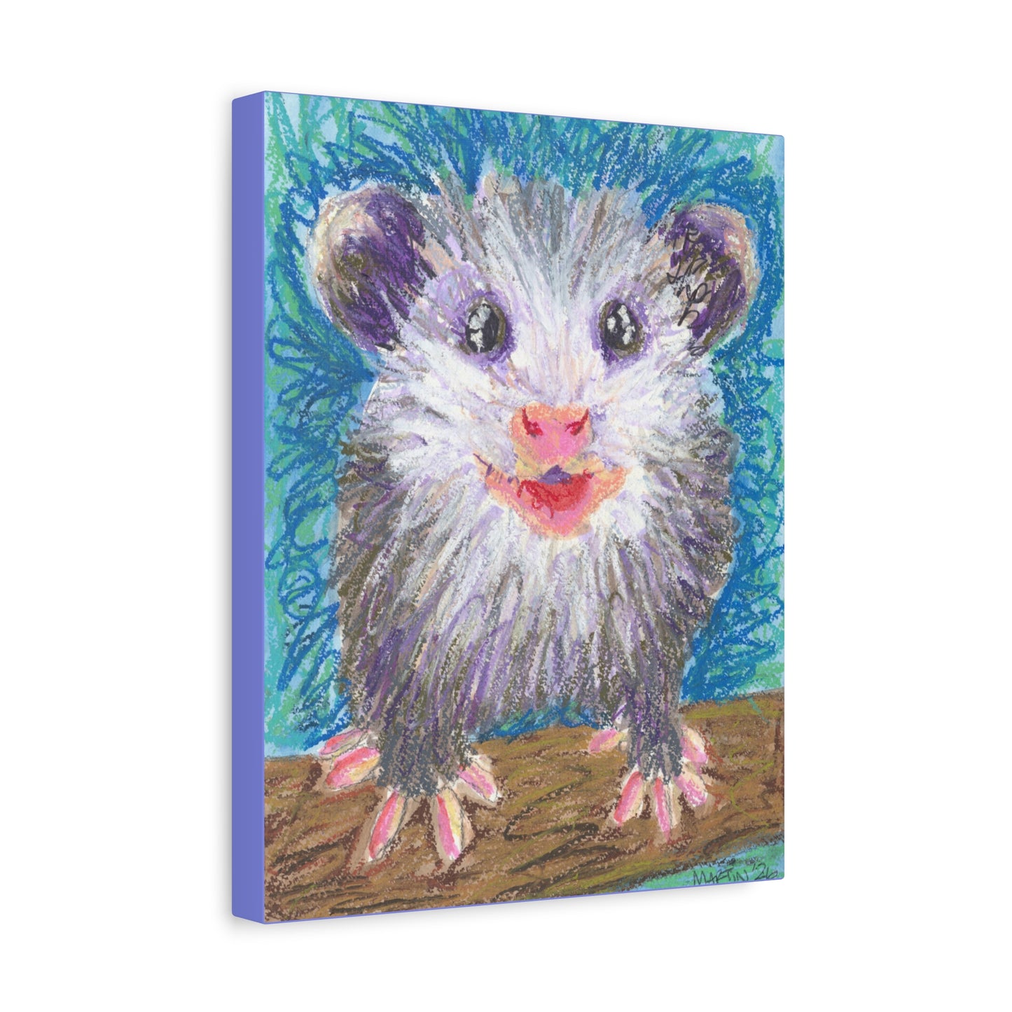 "Scribble Opossum" Matte Canvas, Stretched, 1.25"