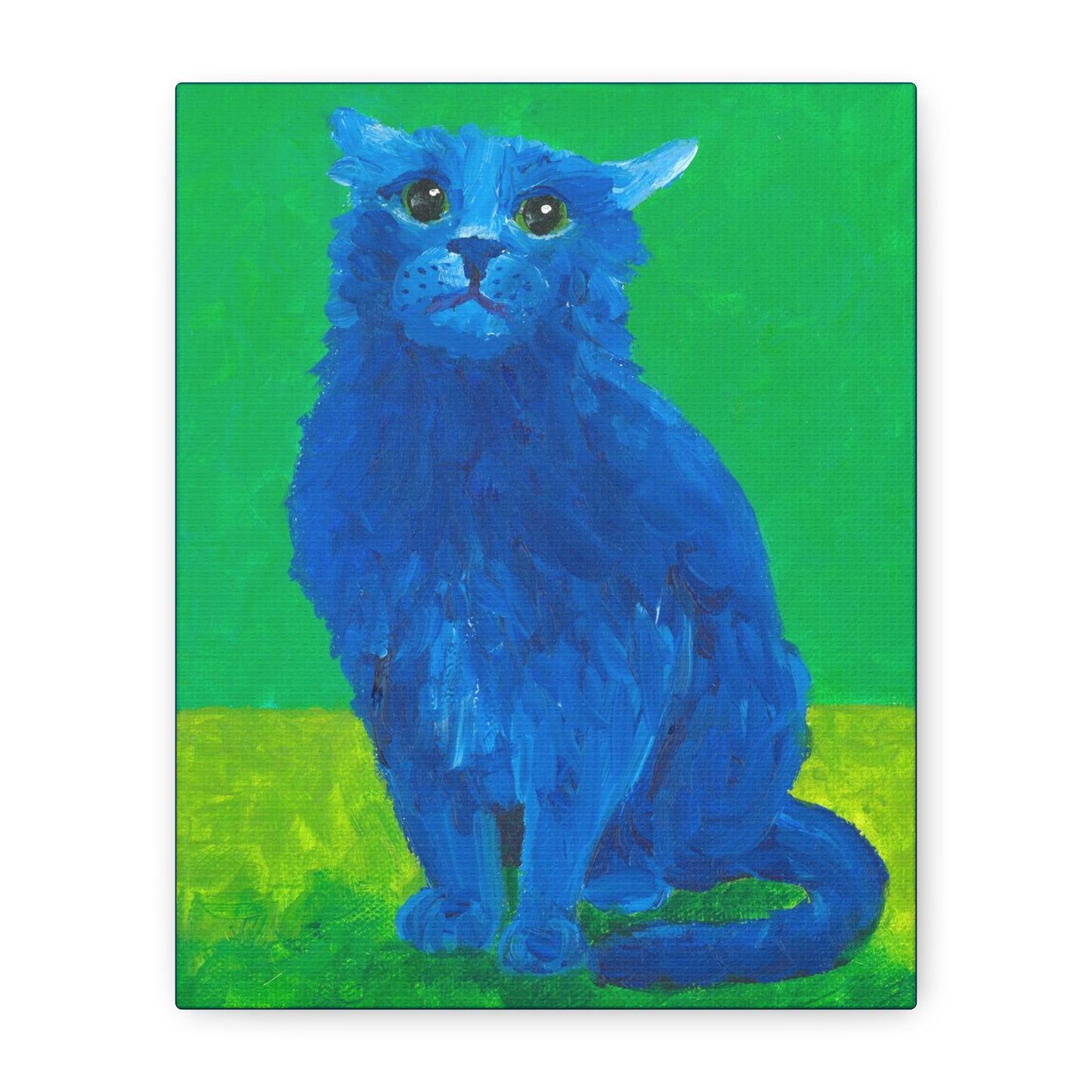 Grumpy Blue Cat Canvas Gallery Wrap