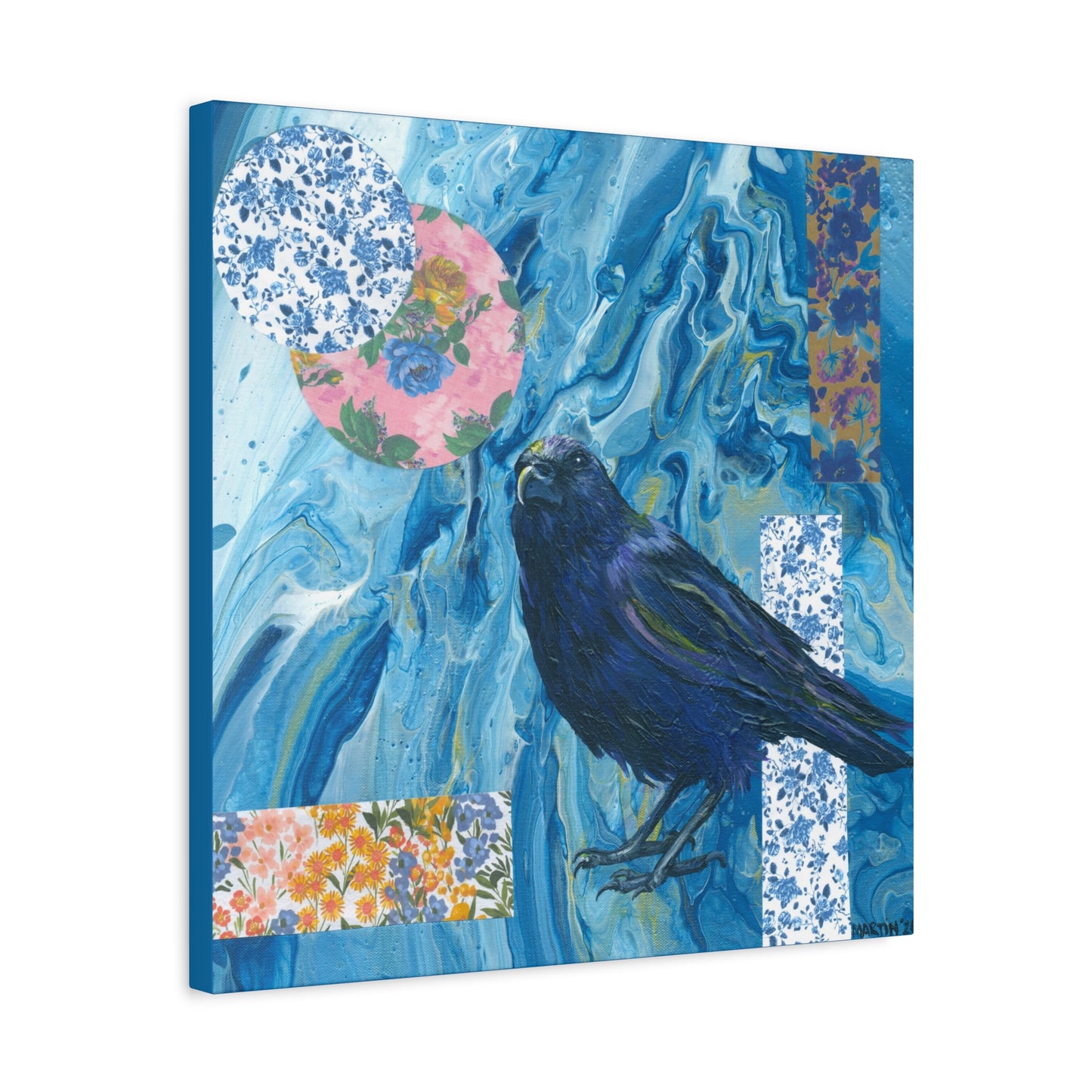 "Blue Crow" Matte Canvas, Stretched, 1.25"