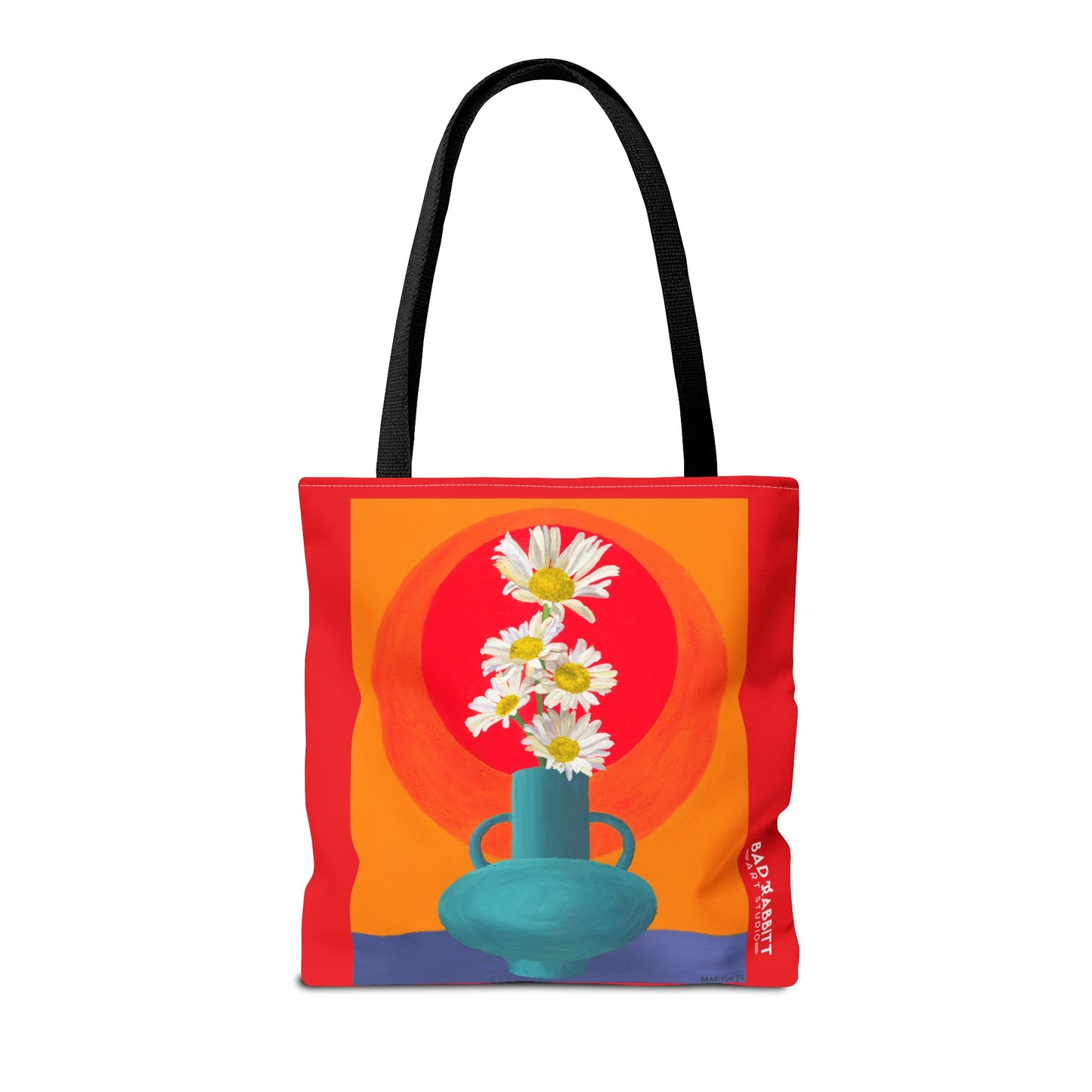 Wild Daisies in Teal Vase Tote Bag (AOP)