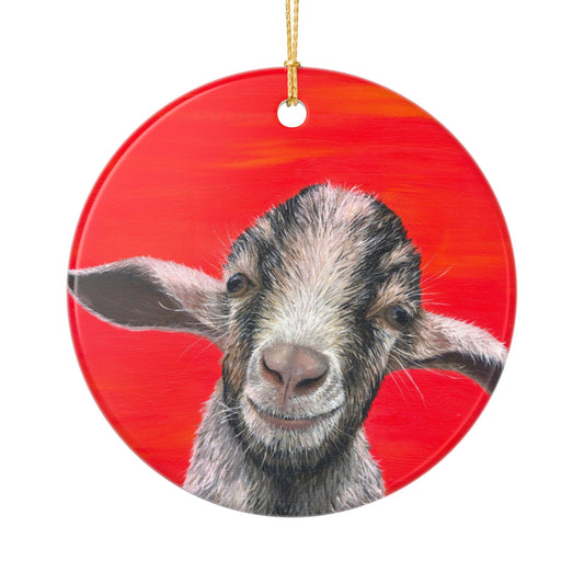 Goat Ceramic Ornament (2-Side Print)
