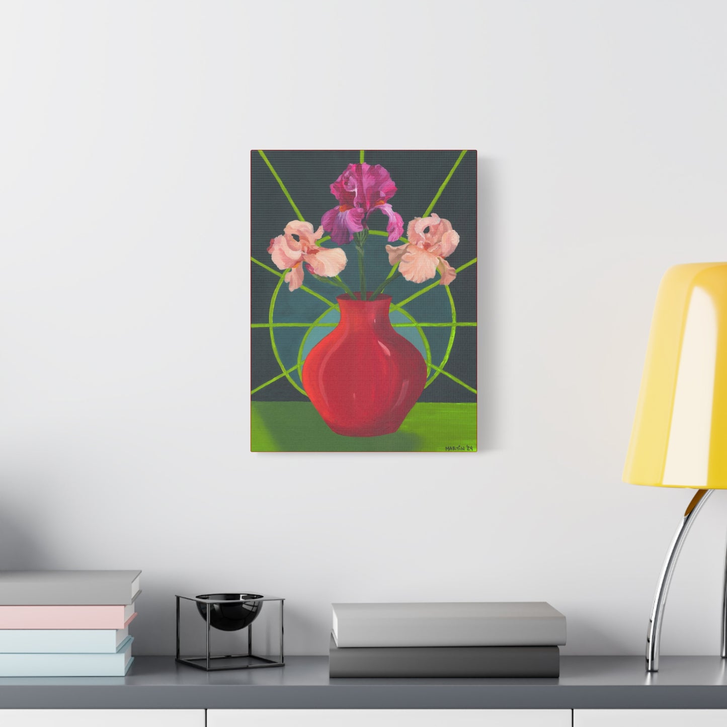 Three Pink Iris Canvas Gallery Wrap