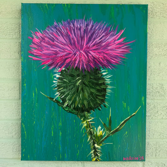 Thistle - Original 16x20 Painting - Acrylic on Canvas - FREE SHIPPING IN THE US