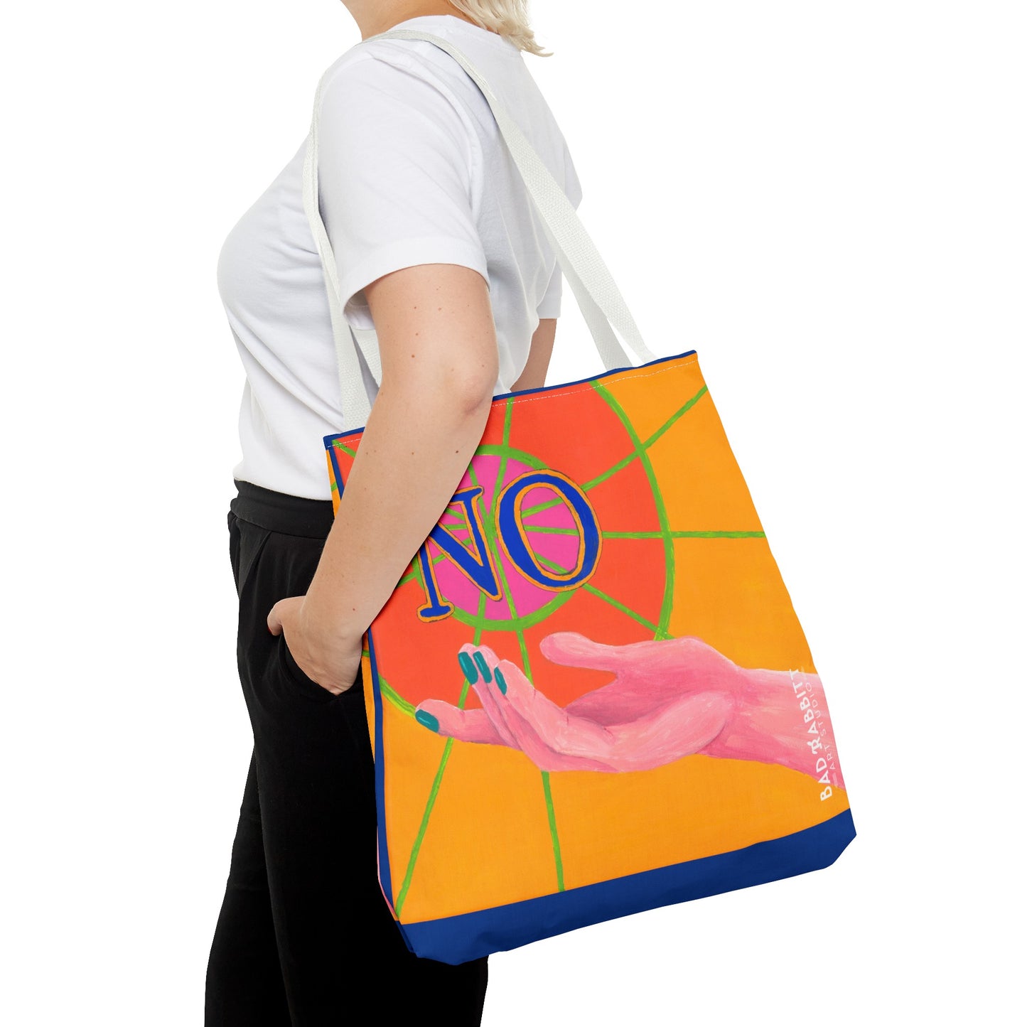 "No" Hand Tote Bag (AOP)
