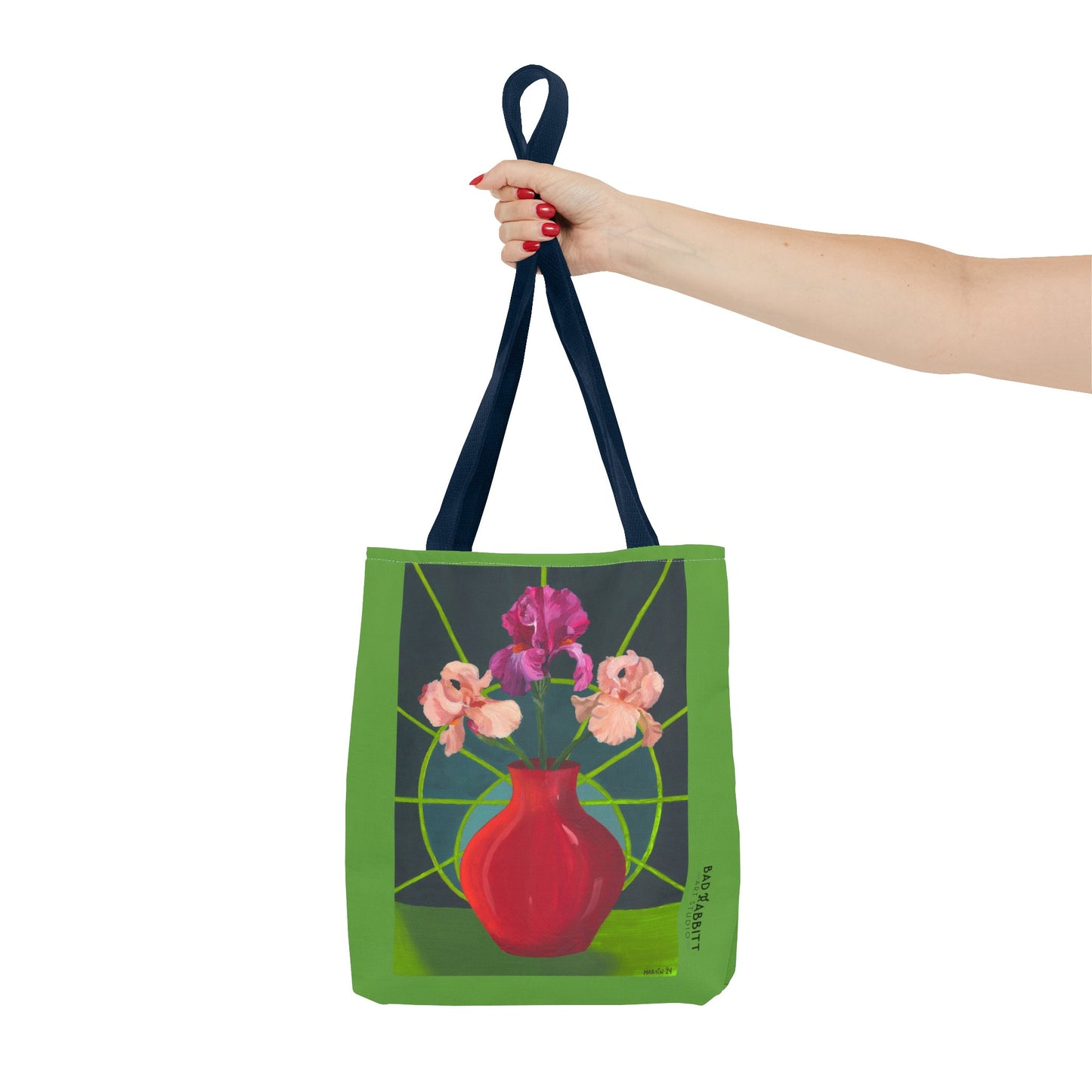 Three Pink Irises Tote Bag (AOP)