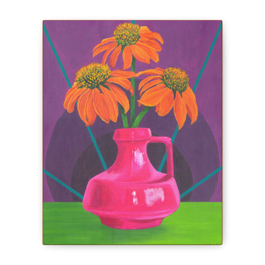 Orange Coneflowers Canvas Gallery Wrap
