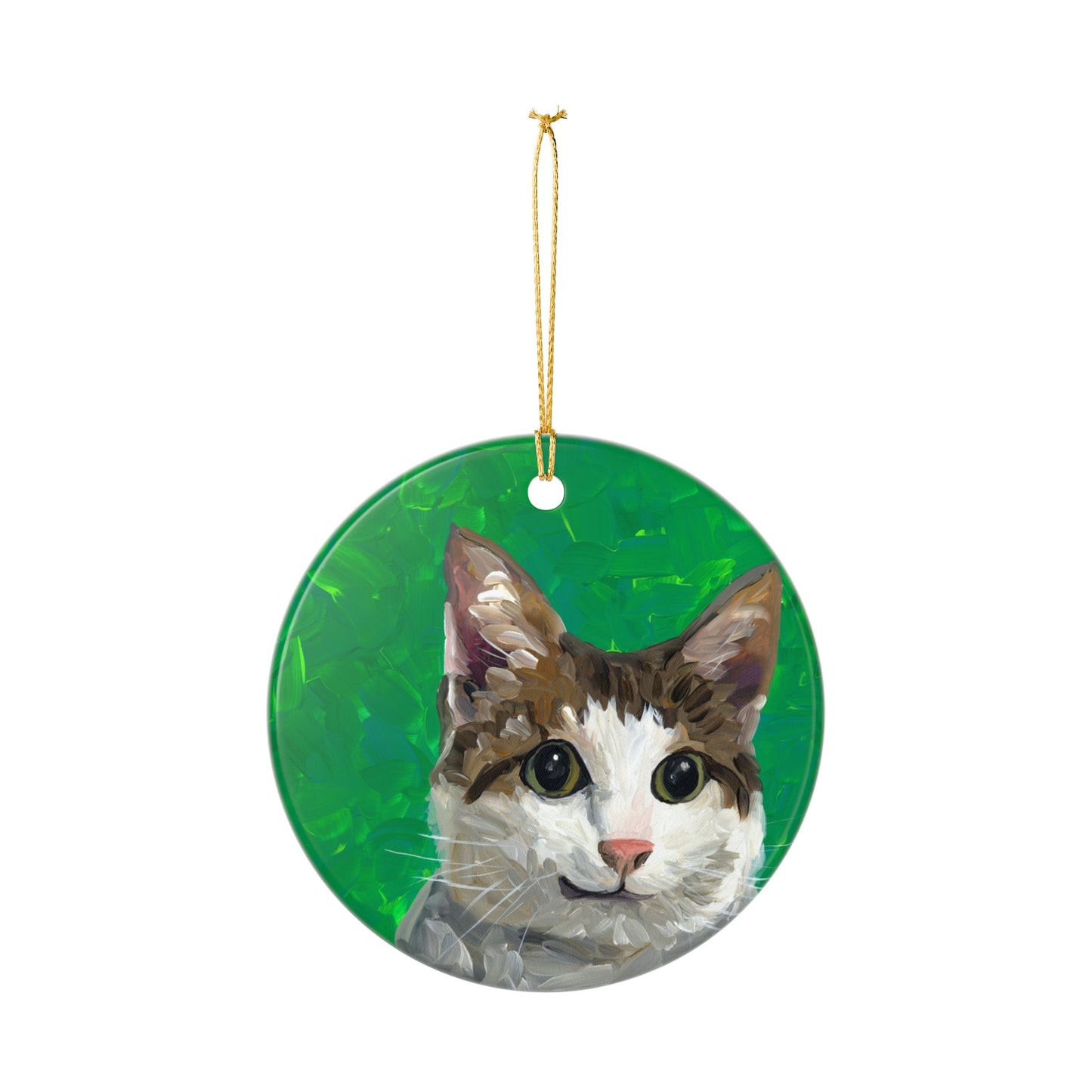 Goofy Kitty Ceramic Ornament (2-Side Print)