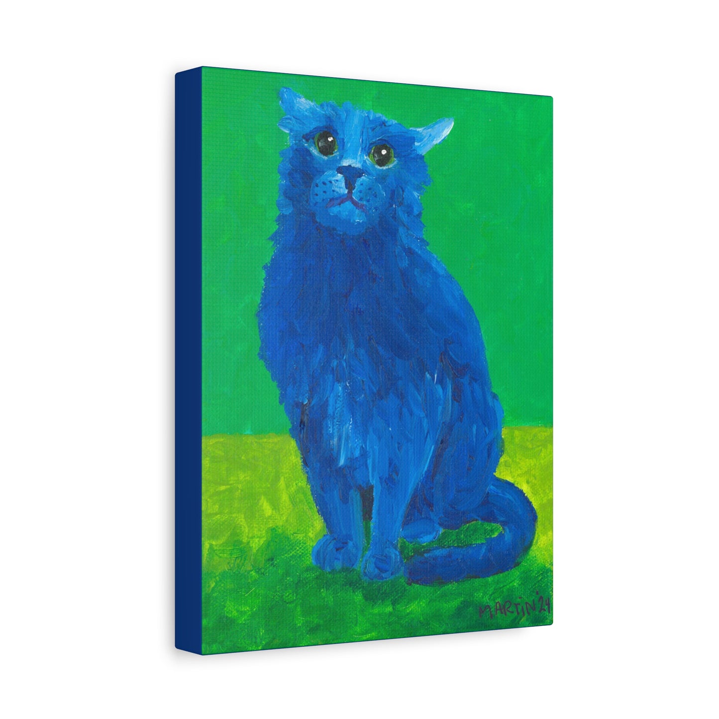 Grumpy Blue Cat Canvas Gallery Wrap