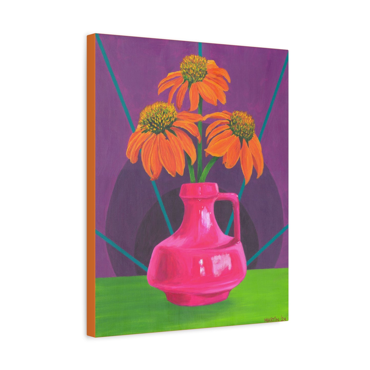 Orange Coneflowers Canvas Gallery Wrap