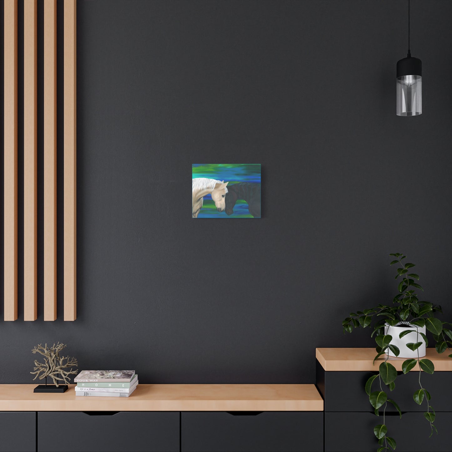 Black and White Horses Canvas Gallery Wrap