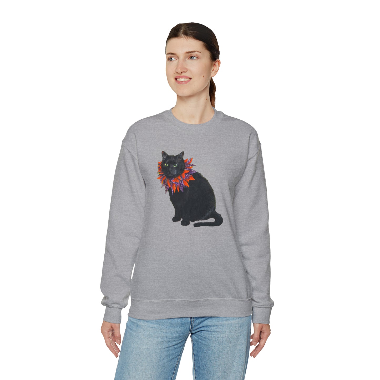 12 the Magical Halloween Cat Unisex Heavy Blend™ Crewneck Sweatshirt