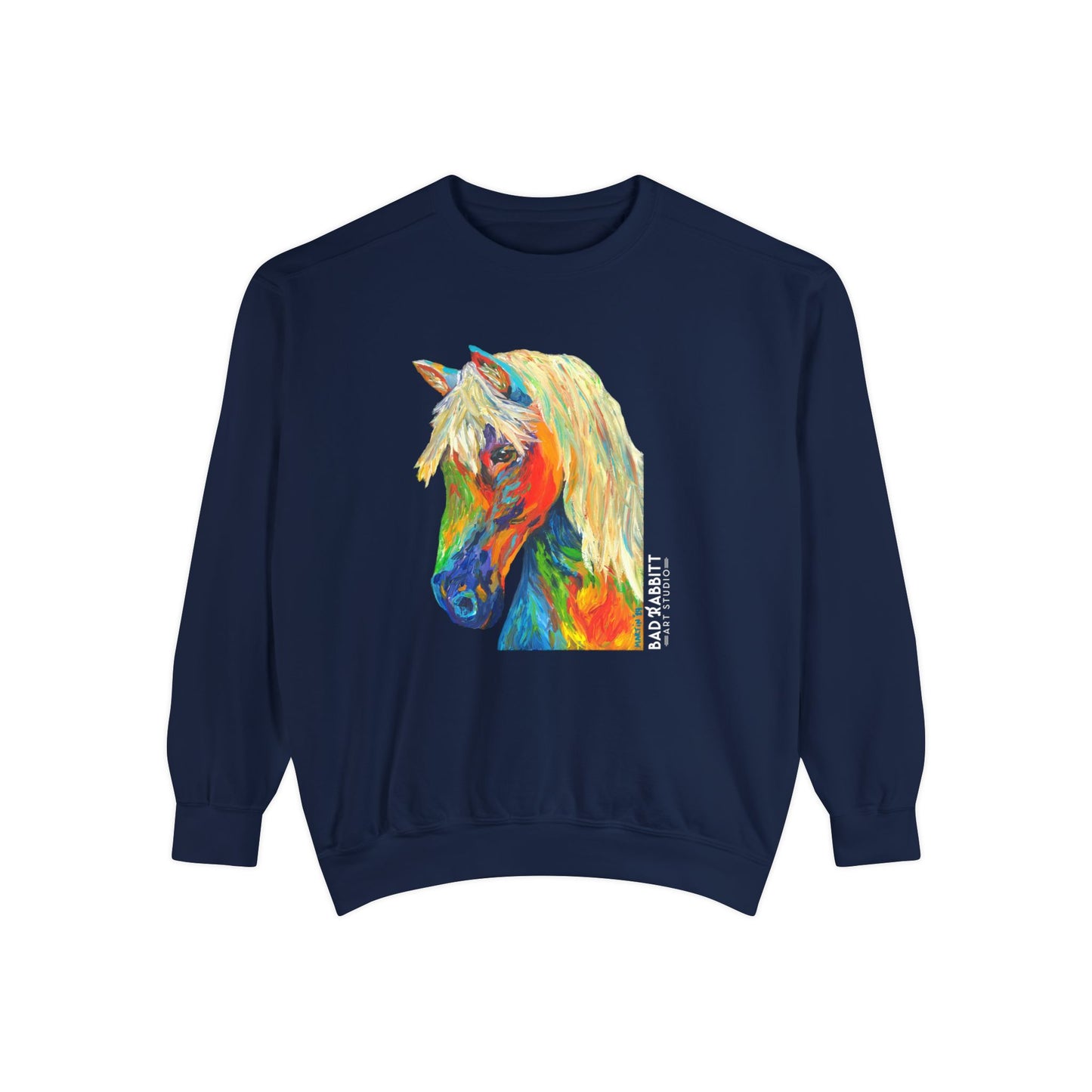 Rainbow Horse Unisex Garment-Dyed Sweatshirt