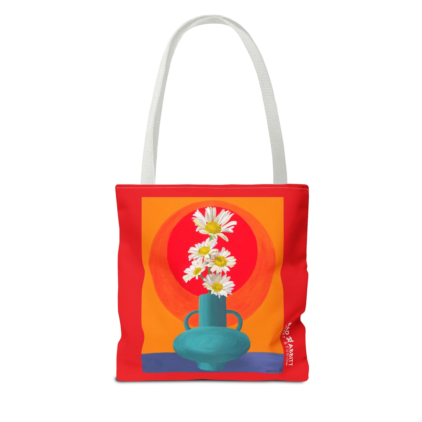 Wild Daisies in Teal Vase Tote Bag (AOP)