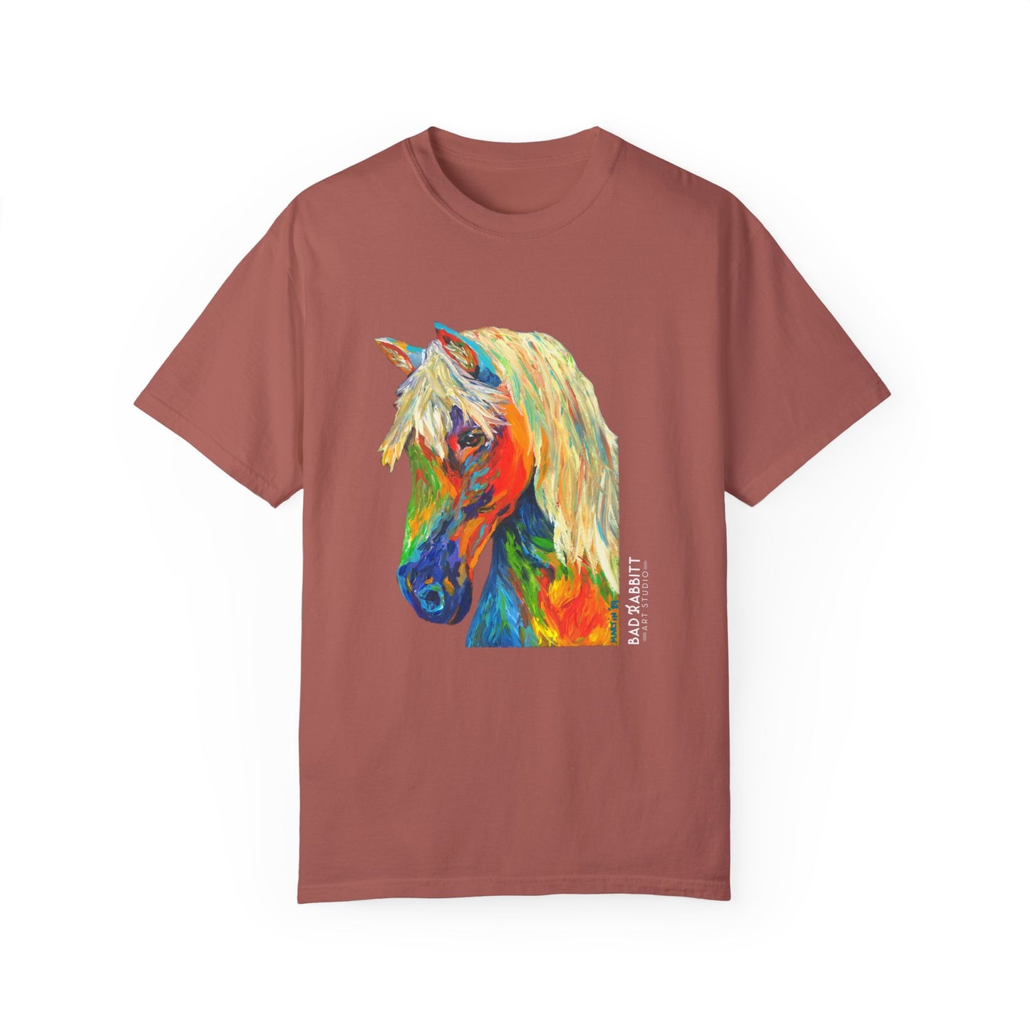 Rainbow Horse Unisex Garment-Dyed T-shirt