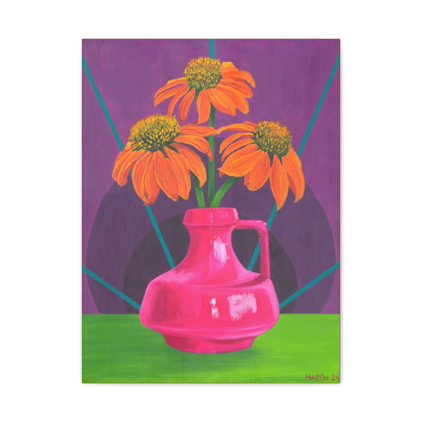 Orange Coneflowers Canvas Gallery Wrap